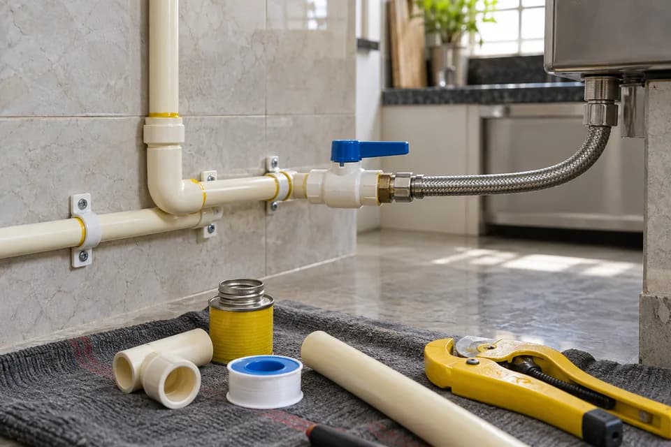 CPVC water pipe joint, isolation valve and pipe repair tools